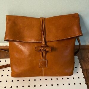Dooney & Bourke Brown Leather toggle leather Bag with Red Interior